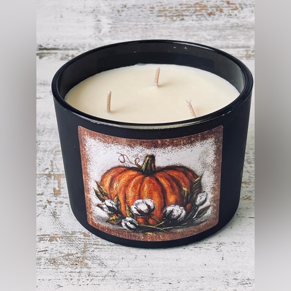 *Orange Pumpkin Jar Candle 14 oz Pumpkin Spice Scent - Picture 7 of 17